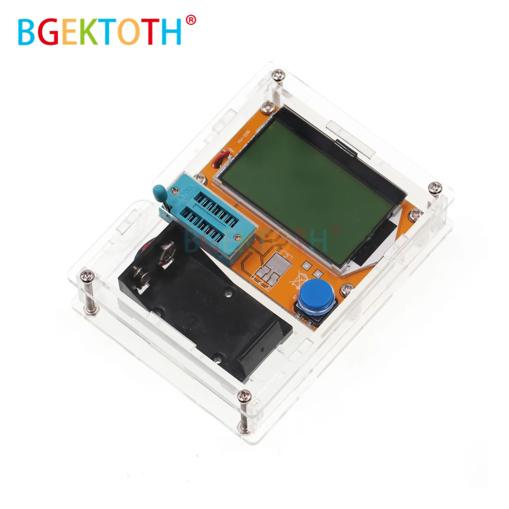 

Latest LCR-T4 ESR Meter Transistor Tester Diode Triode Capacitance Mos Mega328 Transistor Tester + CASE (not Battery )