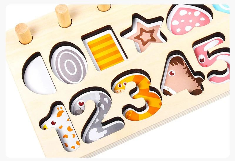 Мультипликационные животные многофункциональные детские Обучающие деревянные игрушки Настольная Игра Головоломка цифры для обучения математический набор детский ранний учебный набор
