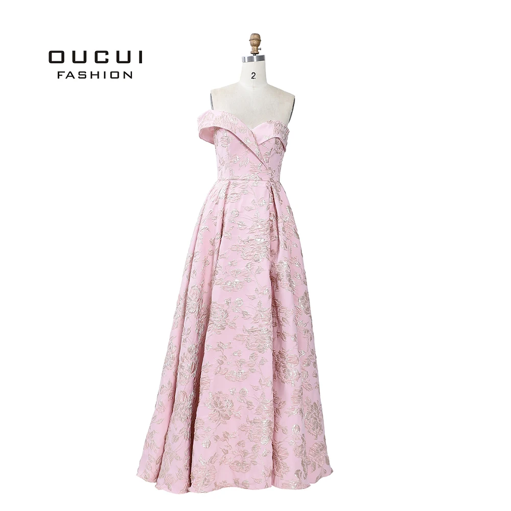 

Pink Peach Vintage Design One Shoulder Sexy Evening Dresses 2019 Print Flowers Formal Dress Party Prom Gown Vestido OL103419