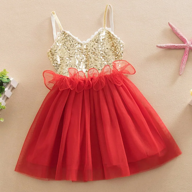 

Infant Girls Sequined Sling Dresses Summer Baby Lace Birthday and Wedding Party Clothes Toddler Girl Princess Costume Dress 0-5Y