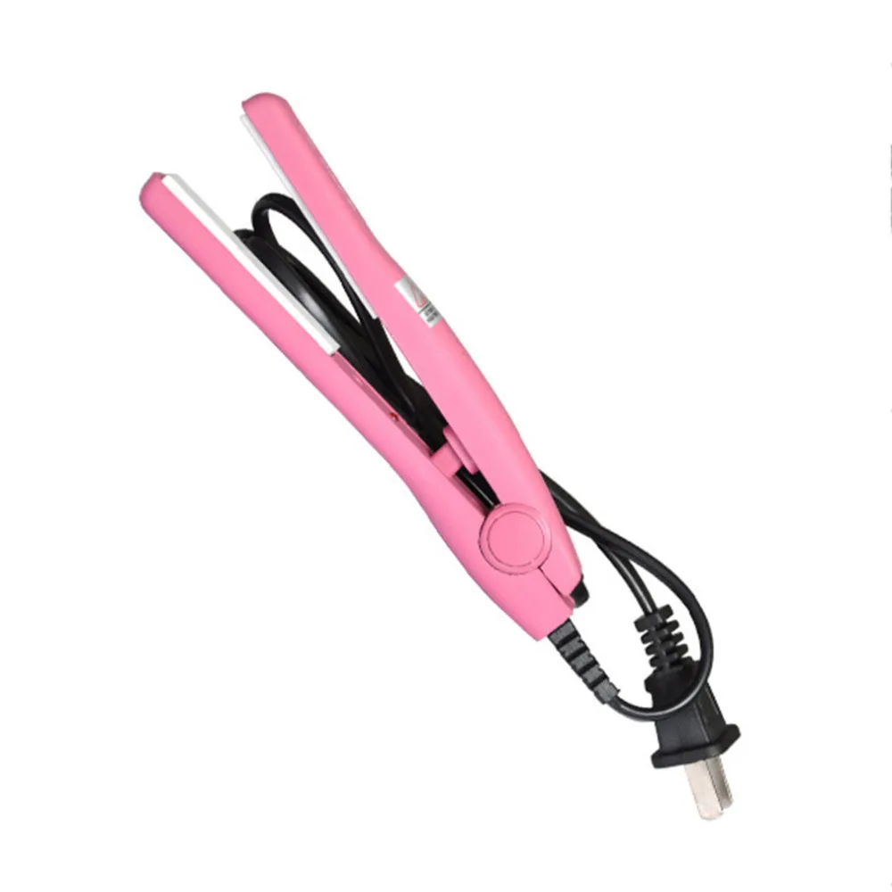 

Professional Mini Hair straightener Iron Pink Ceramic Portable Electronic Hairs Straightening Styling Tools Hair