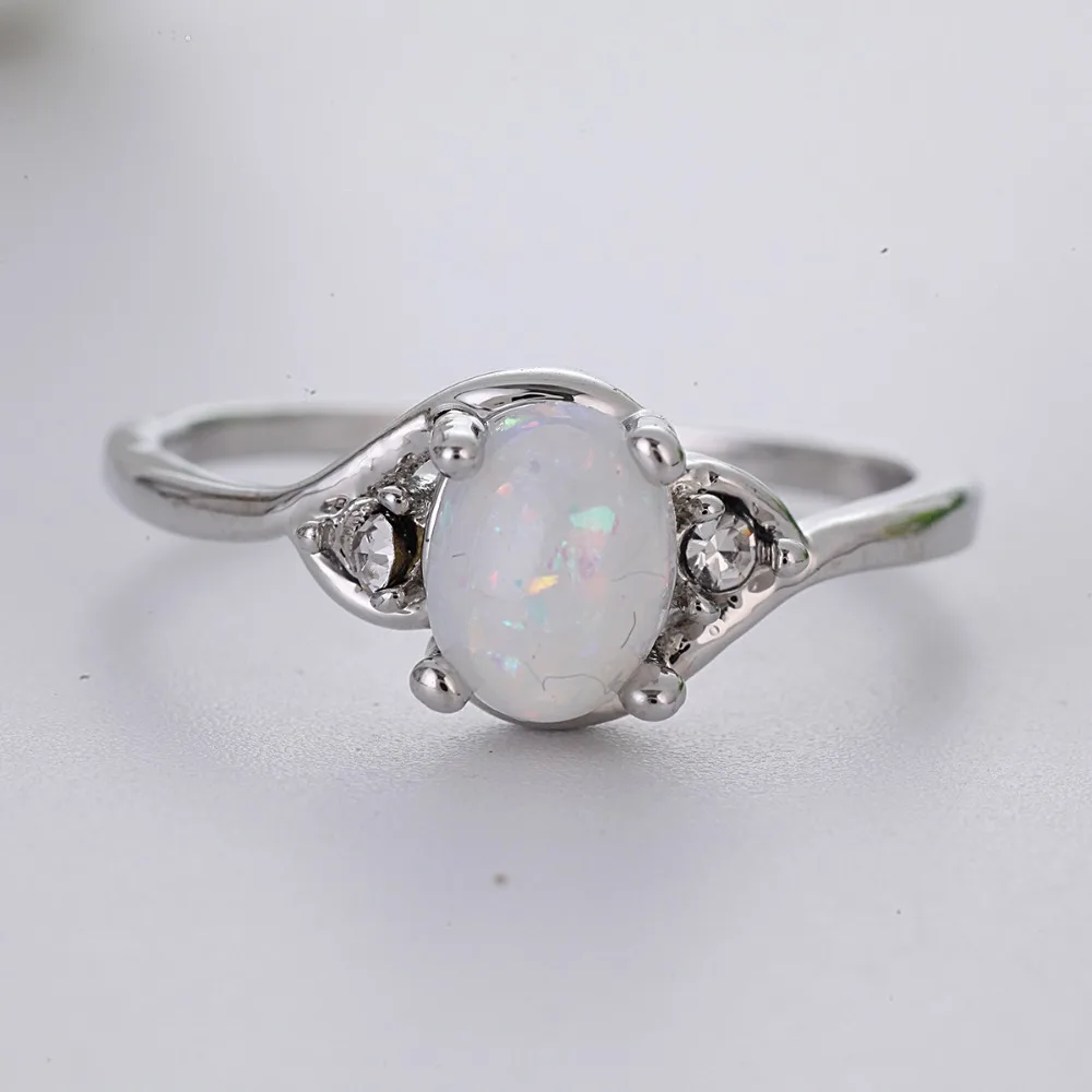 Twilight Moonstone Ring Wedding Party Ring Silver Color Jewelry Couple Love Rings for Women Accessories Anillos O5C119