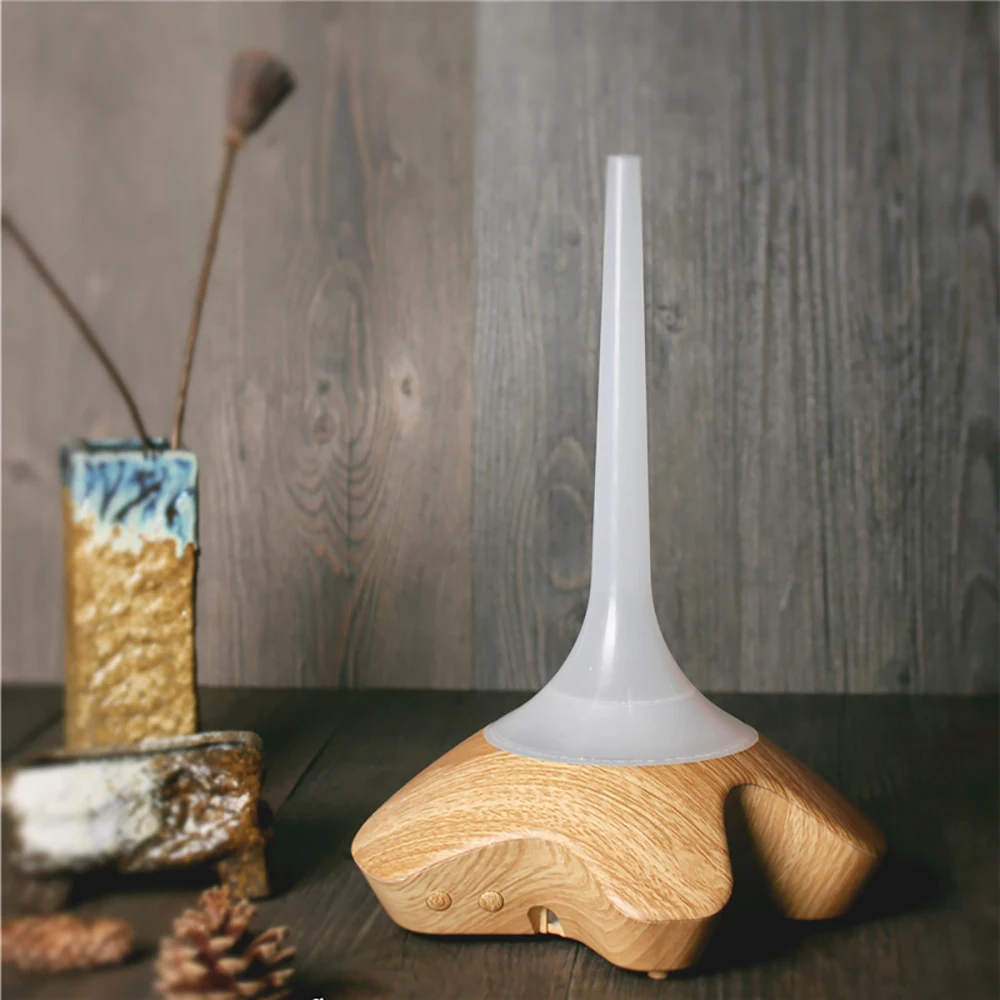 Wood Flower Shape Aroma Diffuser Air Humidifier Ultrasonic Essential Oil Diffuser Aromatherapy LED Light Home Mist Maker Fogger mini cute egg shape dry protecting usb aromatherapy essential oil aroma diffuser ultrasonic air humidifier mist maker fogger