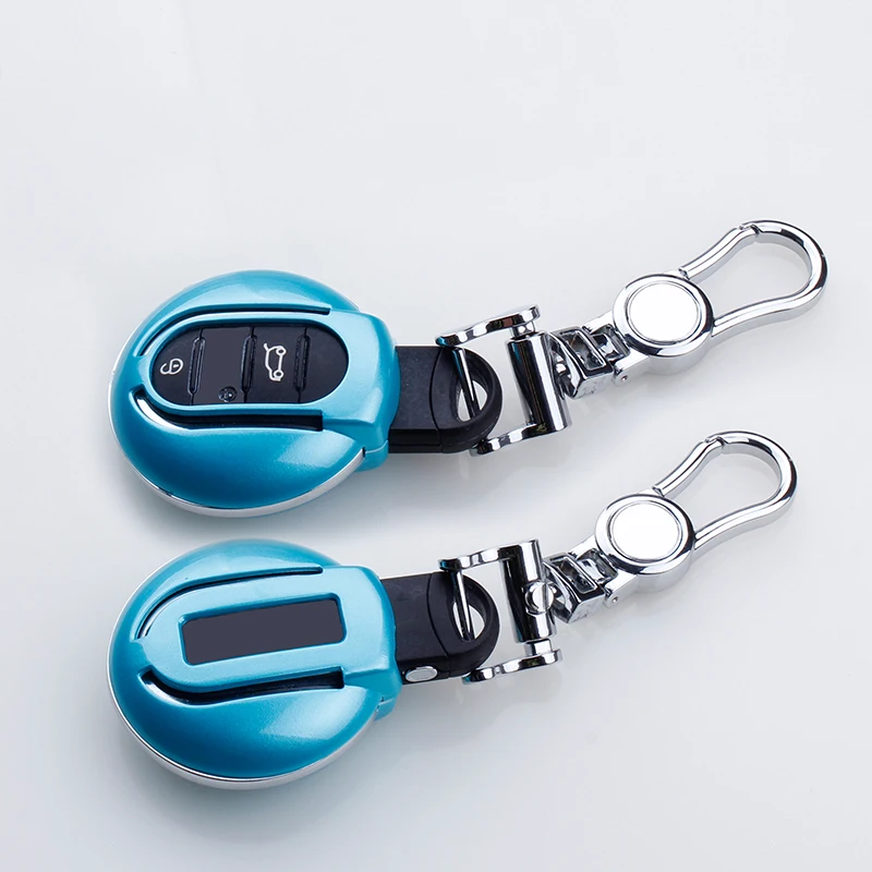 

Paint ABS+alloy car key cover case holder chain shell FOR 3/4 button smart remote For BMW Mini Cooper F56 F55 F54