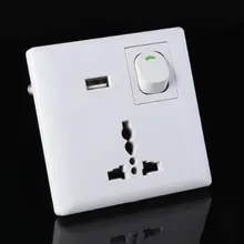 Ksol базы Разъем USB с переключателем 10A 250 В цвет стены, белая