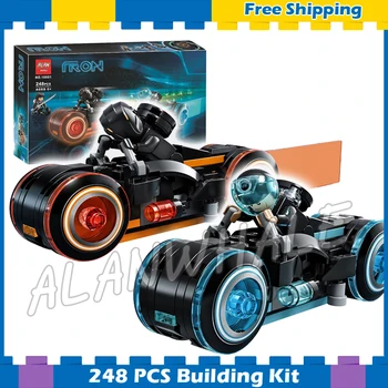 

248Pcs Ideas Tron Light Cycles Racing Motor Bike Lightstream 10881 Model Building Blocks Gifts sets Compatible With Lago