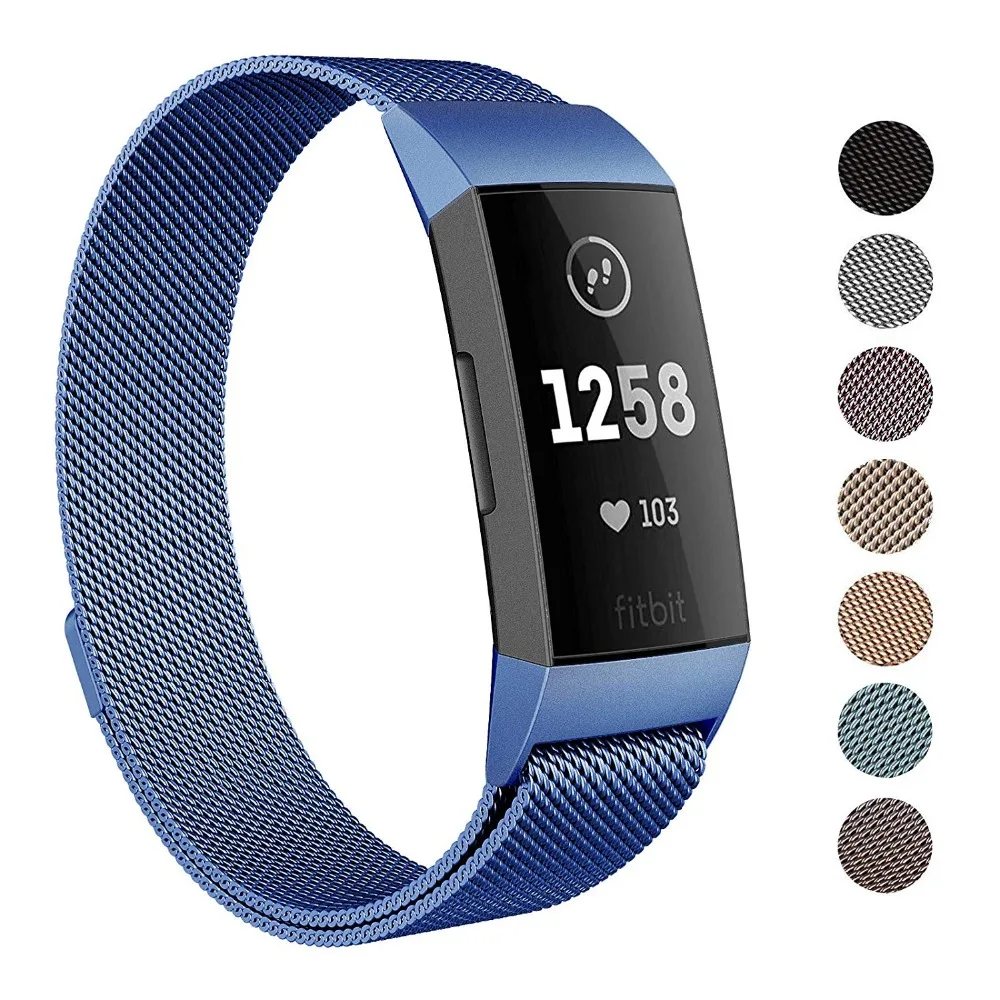 Магнитный браслет из нержавеющей стали для Fitbit Charge 3 браслеты с деталями миланские полосы для зарядки 3 Аксессуары для часов