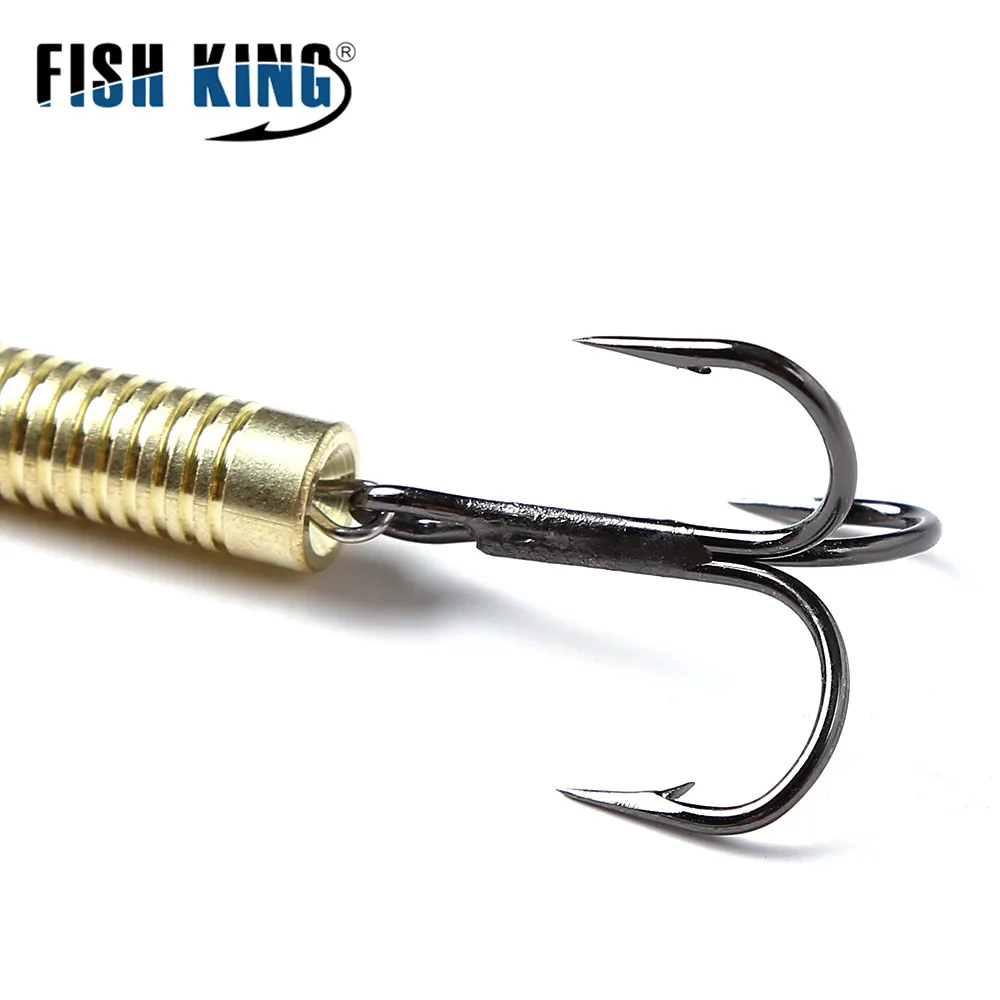 FISH KING 3#+ 5# рыболовный крючок двойной воблер приманка металлическая жесткая блесна ложка крючок для троллинга длинная литая ложка Форель Приманка