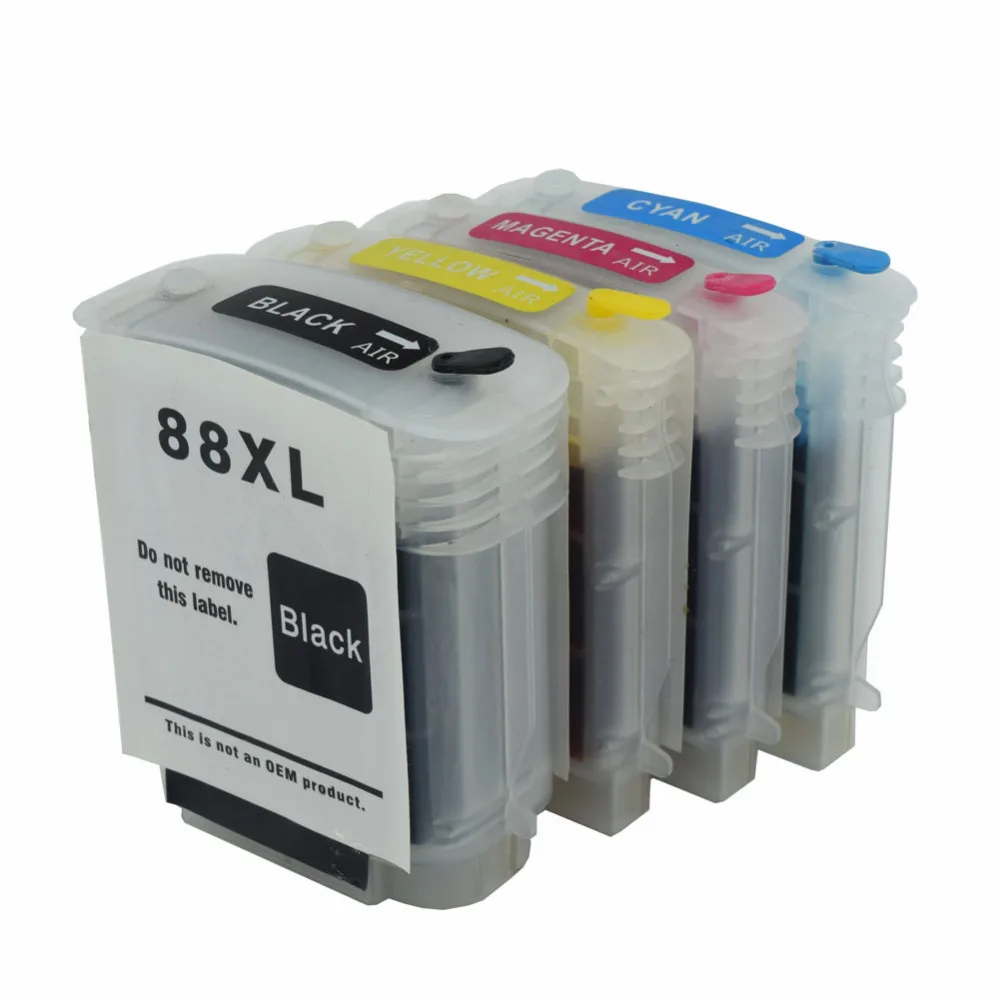 

4pk Replacement Cartridge 88 with Full Ink for HP88 C9381A C9382A for K550 K5300 K5400 L7590 L7650 L7680 L7681 L7700 Printer