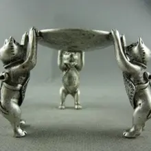 67110369+++ Китай коллекция Тибет Silver Eagle 3 cat держатель лампы