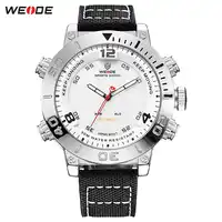 Top Luxury Brand WEIDE Men Nylon Band Watches Men's Digital Quartz Analog LED Man Fashion Sport Military Wrist Watches Relogios