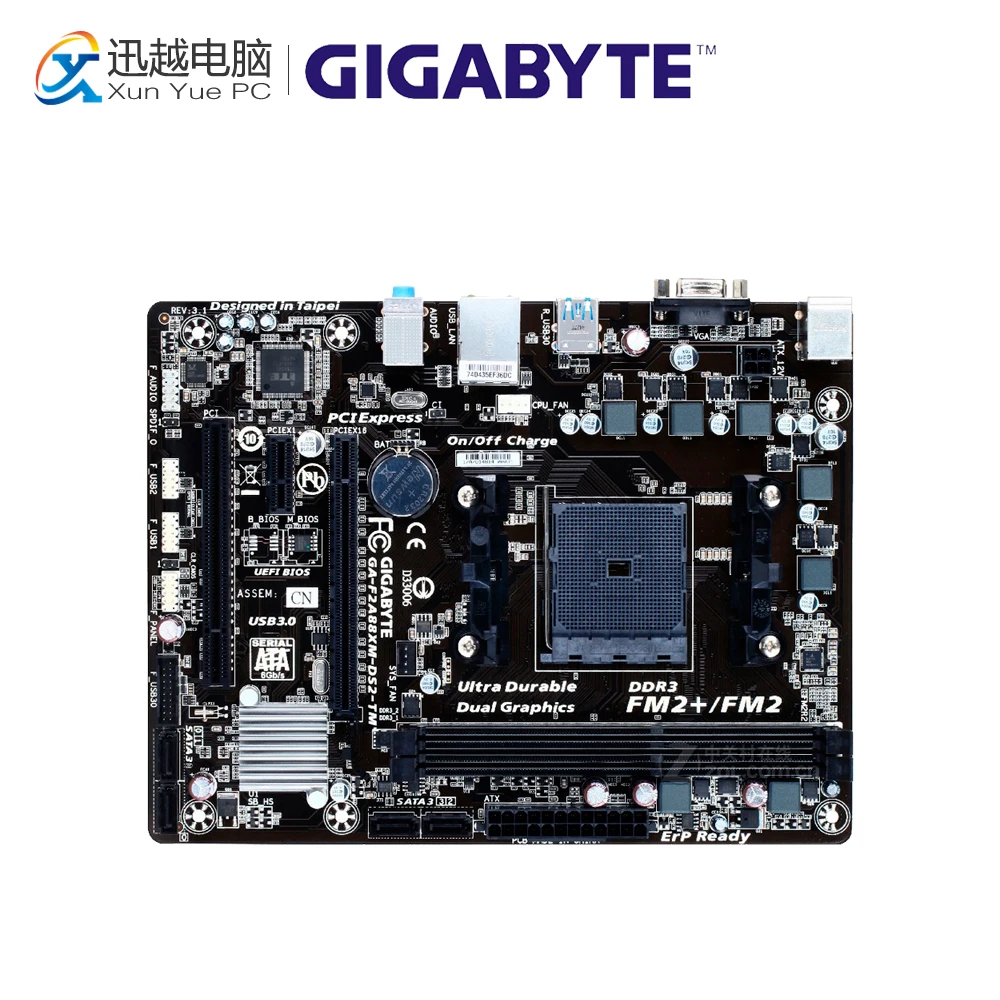 

Gigabyte GA-F2A88XM-DS2-TM Desktop Motherboard F2A88XM-DS2-TM A88X Socket FM2 64G DDR3 SATA3 USB3.0 Micro ATX