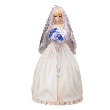 

9.5" Fate Stay Night Saber Figure Lily10Th Anniversary Wedding Dress Regal Robes Boxed Pvc Action Figure Collection Model