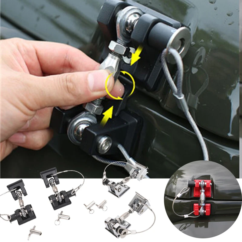 1 Set Red Black Sliver Locking Latches Catch Locking Kit Hood Lock For