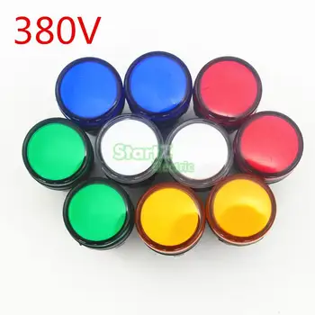 

10PCS AC/DC 380V 22mm Thread LED for Electronic Indicator Signal Light Five color optional ,default red AD16-22