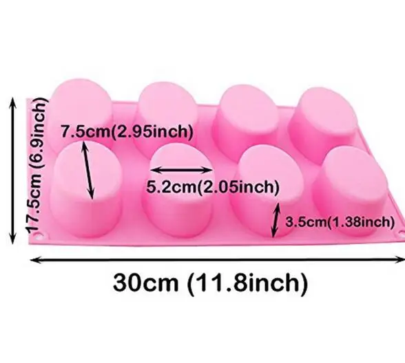 30 шт. 8 полости Овальный Форма мыло формы силиконовые Шоколад Плесень лоток домашний Создание DIY