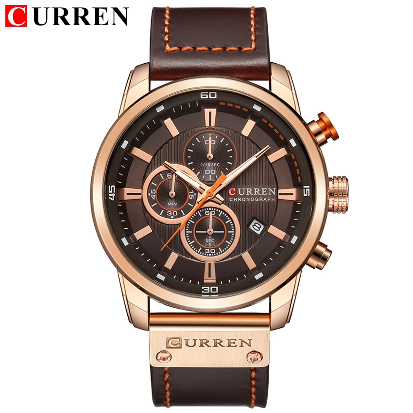 

CURREN Date Men Watch Top Brand watch men date display Leather creative Quartz Wrist Watches relogio masculino 2018