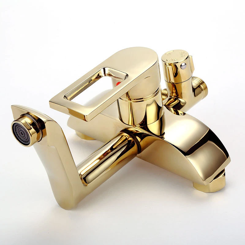 6 стилей золотой цвет латунь Ванная Комната Дождь Душ наборы кранов настенный одной ручкой смесители с ручной душ спрей