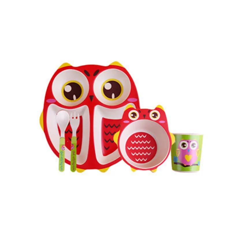 New 5Pcs/Set Baby Dish Tableware Set Eco Bamboo Fiber Bowl Cup Spoon Plate Fork Set Feeding Dishes Kid Utensils Gift New 5Pcs/Set Baby Dish Tableware Set Eco Bamboo Fiber Bowl Cup Spoon Plate Fork Set Feeding Dishes Kid Utensils Gift