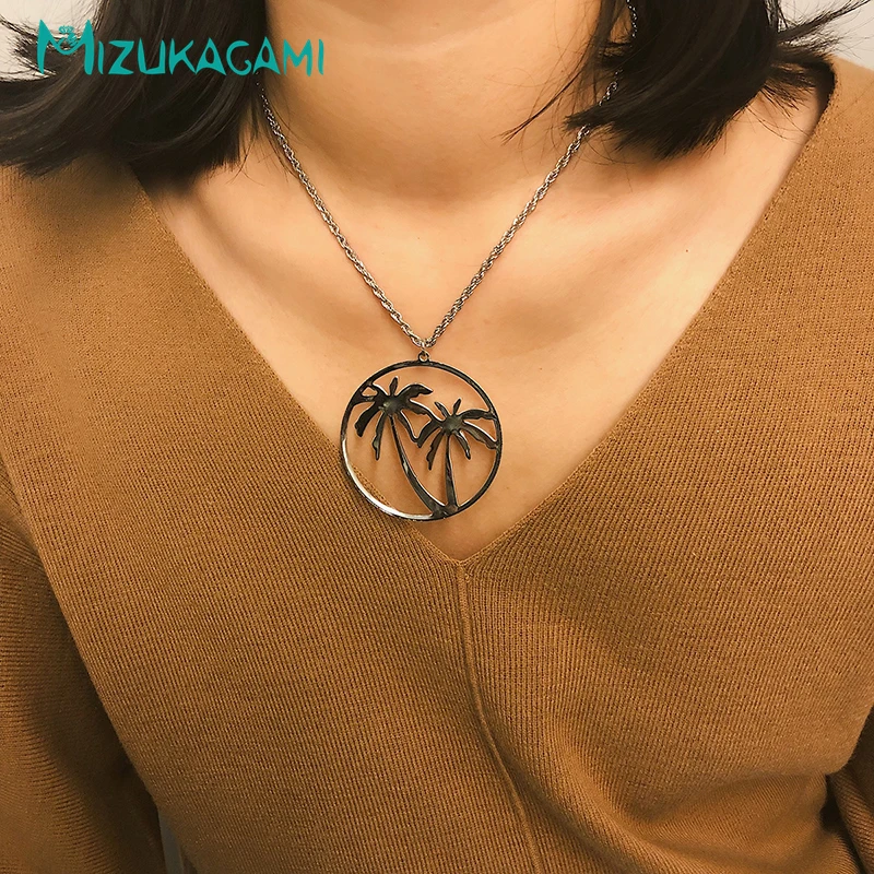Necklace Women Long Gold Silver Zinc Alloy Coconut Tree Statement Fashion Necklaces for 2019 | Украшения и аксессуары