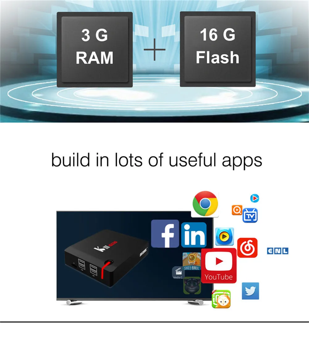 Android 7,1 ТВ приставка KIII PRO 4K комбо DVB-S2 android DVB-T2 DVB-C 3 Гб 16 Гб Amlogic S912 Восьмиядерный k3