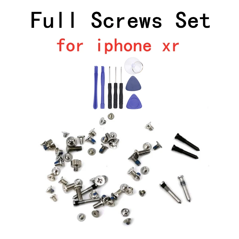 

Hot Sale High Quality Full Screw Set for iPhone XR Repair bolt Complete Kit Replacement Assembly Mobile Phone Parts
