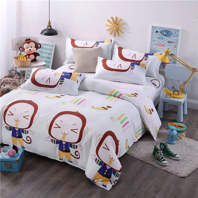 font b cute b font monkey rabbit bedding set single double queen king size duvet