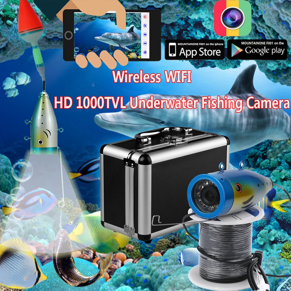 

2.4G WIFI Wireless Professional Fish Finder 20M Underwater Fishing Video Camera 1000TVL HD Camera Video Recorder APP