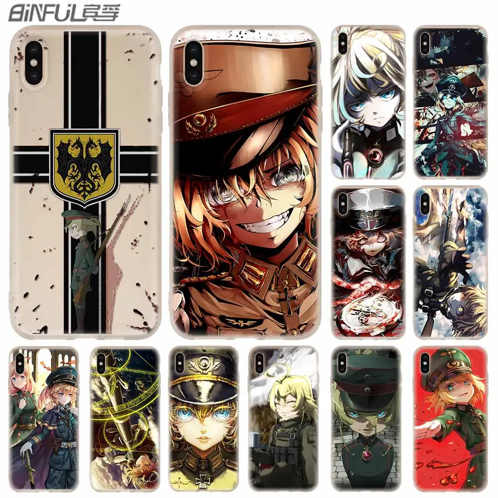 

Cases Silicone soft Cover for iPhone 11 Pro X XS Max XR 6 6S 7 8 Plus 5 4S SE Japan Anime youjo senki