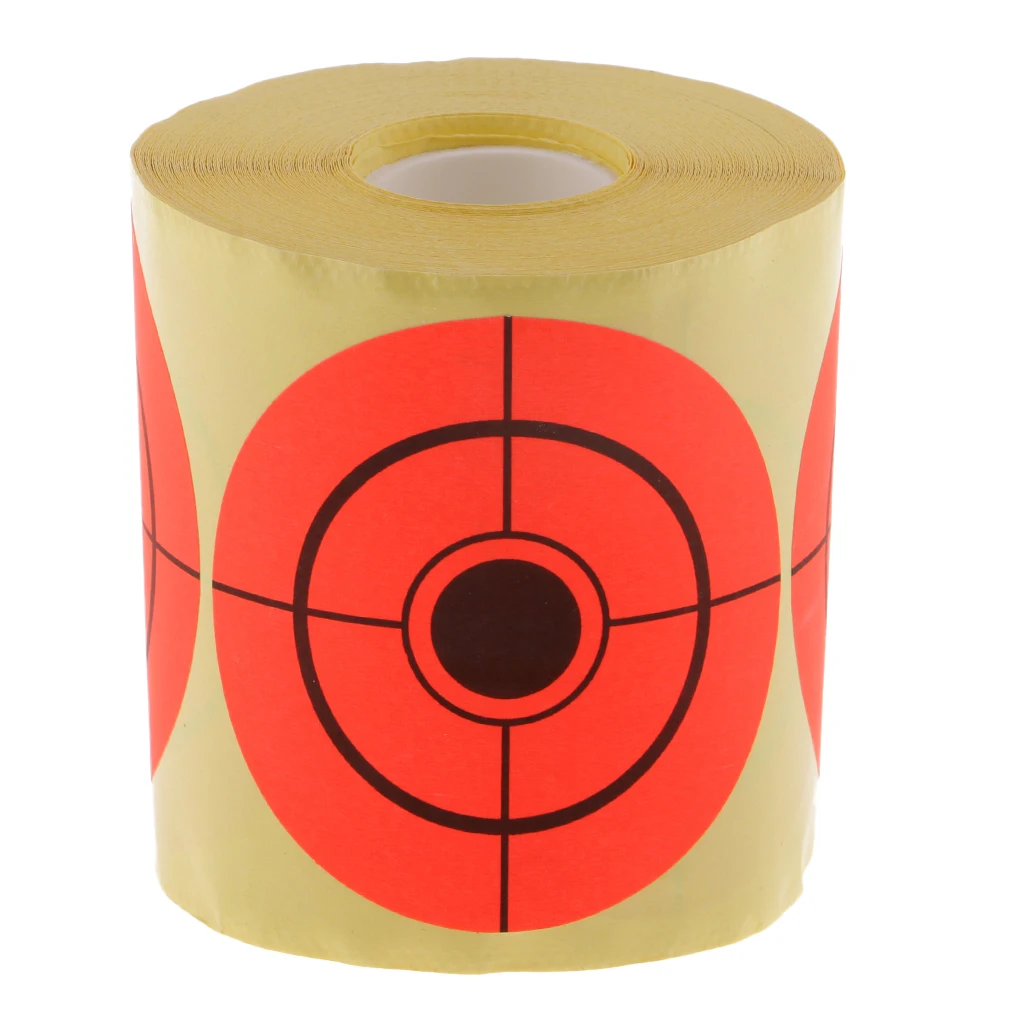 250 Pieces Shooting Target Self Adhesive 3 inch Paper Target Sticker Fluorescent Orange For Training