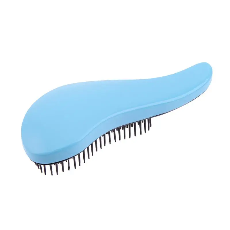 1 шт., Антистатическая расческа для волос, модные пластиковые щетки для волос, распутывающая ручка, спутывающийся душ, расческа для волос, инструмент для укладки - Цвет: Синий