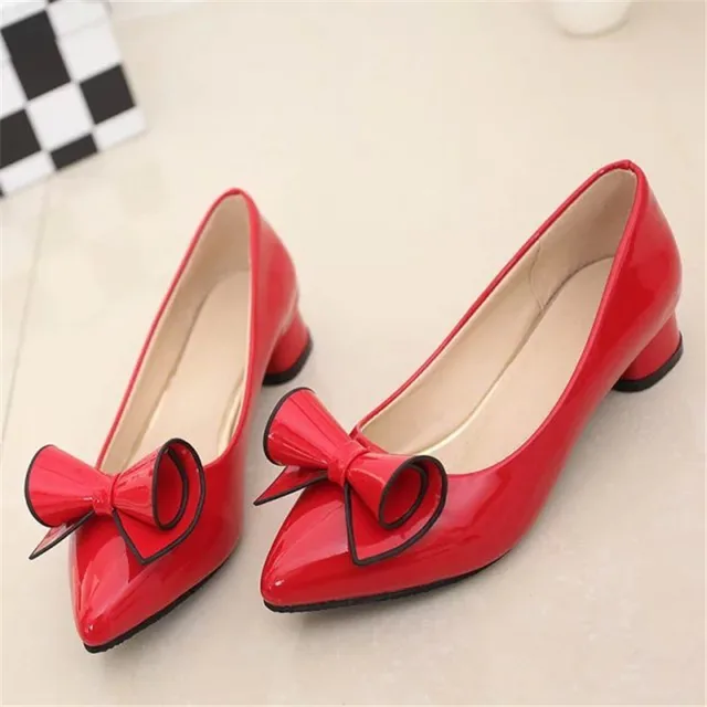 Buy Women Low Heel Leather Pointed Toe Shoes Female