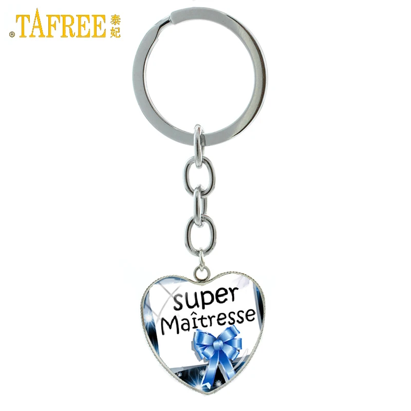 

TAFREE novelty fashion merci super maitresse pendant keychain exquisite pop key chain ring holder holiday gift for teachers H108