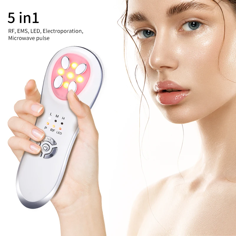 

5 in 1 EMS Mesotherapy Electroporation RF Radio Frequency Facial LED Light Photon Skin Care Device Face Lifting Tighten Eye Care