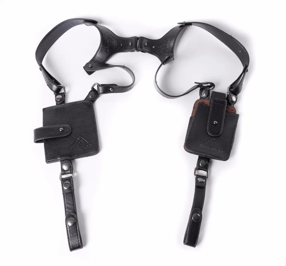 

LEATHER ANTI-THEFT HIDDEN UNDERARM HOLSTER STYLE SHOULDER WALLET PHONE BAG BLACK