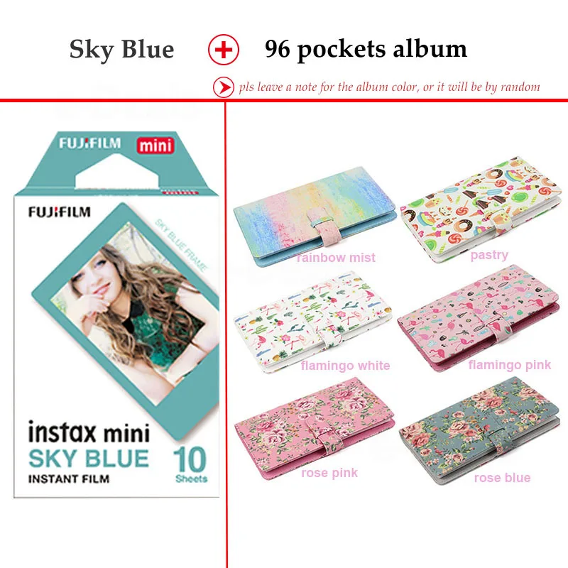 Fujifilm Instax Mini Film Blue 10 листов для 9 8 + 7s 70 90 25 мгновенная полировка камера смартфон