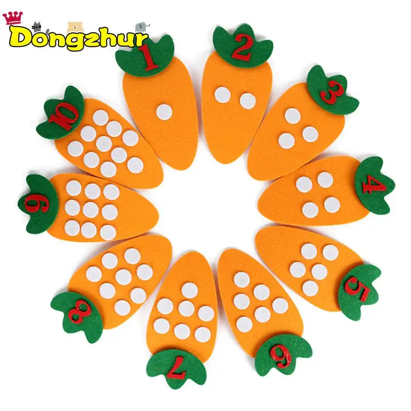 1set Montessori Educational Toy Non-woven Children's Puzzle Handmade DIY Creative Toys Kindergarten Carrot Digital Teaching Aids 1set Montessori Educational Toy Non-woven Children's Puzzle Handmade DIY Creative Toys Kindergarten Carrot Digital Teaching Aids
