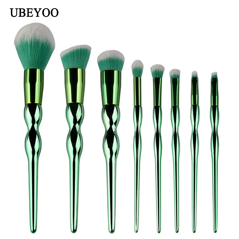 

Hot 8pc/set Green gourd Unicorn Makeup Brushes Set Cosmetic Foundation Eyeshadow Blusher Powder Blending Brush Beauty tools kits