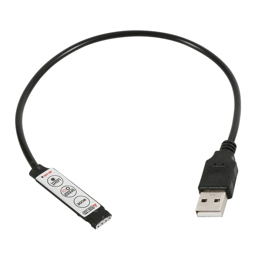 50 см 100 см DC5-24V USB RGB контроллер светодиодный диммер с 3 клавишами 4Pin гнездовой разъем для RGB Led USB полосы