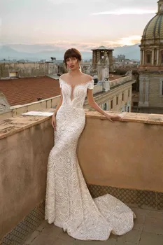 شراءEslieb Mermaid Wedding Dresses Turkey 2019 Lace Appliques Bridal Dress Custom Made Wedding Gown Vestidos De Noiva XY005