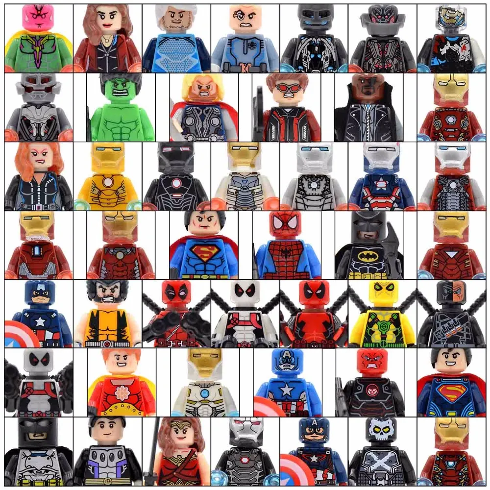 20PCS Lot Superman Spider Man Iron Man Thor Super Heroes Deadpool X