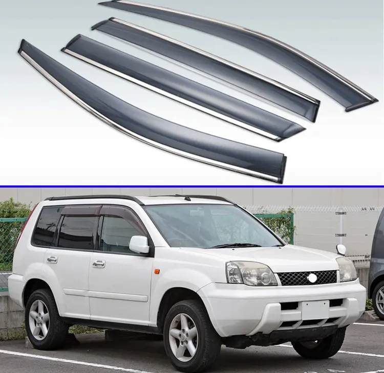 

For Nissan X-Trail First generation (T30) 2000-2007 Plastic Exterior Visor Vent Shades Window Sun Rain Guard Deflector 4pcs