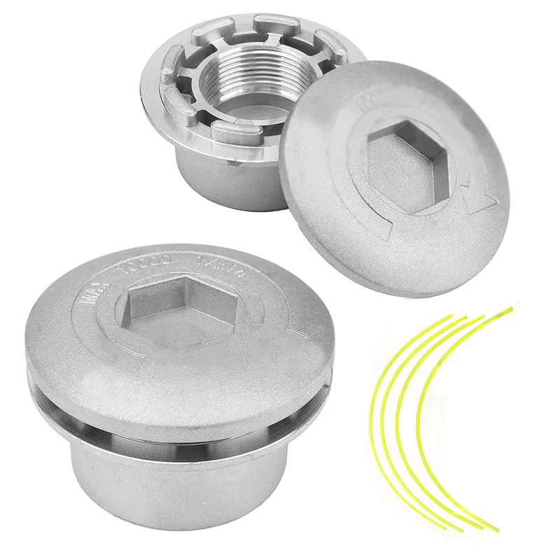 

Silver Alloy Line Trimmer Head With 4 Nylon Line Brush Cutter For Brushcutter Lawn Mower Garden Tools Mayitr