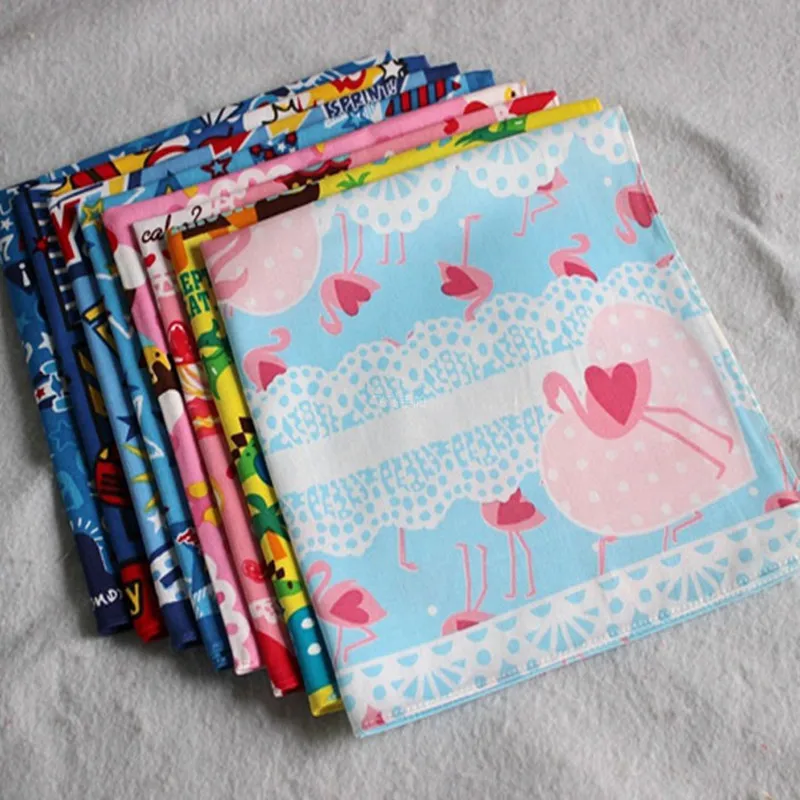 Children's handkerchief Cotton 100% pocket towel handcuffs child Handkerchiefs 5Pcs/Lot 42CM