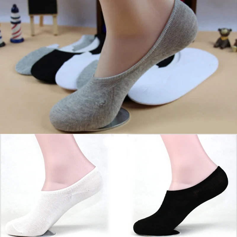 5 Pairs Men's Socks No Show Slipper Loafer Boat Socks No Show Soft Casual Cotton Sock for Men White Black Gray Socks Cotto