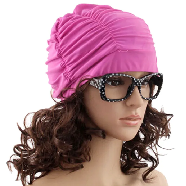 New Screaming Retail Price Sexy Women Girls Long Hair Swim Cap Stretch