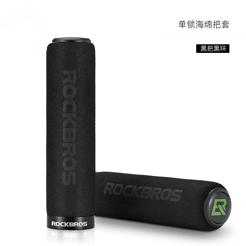 ROCKBROS Bicycle Grips MTB Silicone Sponge Handlebar Grips Anti-skid Shock-absorbing Soft Bike Grips Cycling Handlebar