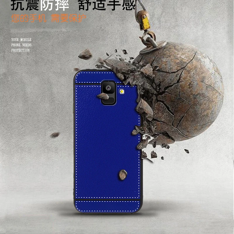 For Samsung Galaxy A6 2018 Case,Silicon Full Leather pattern Soft TPU Back Cover for Samsung Galaxy A6 plus 2018 Phone bags (4)