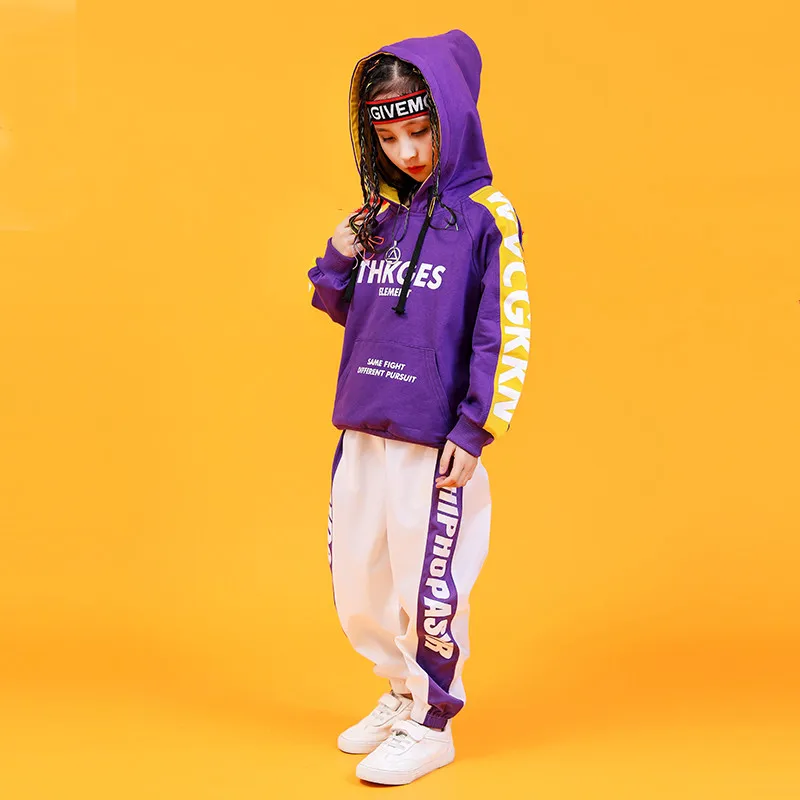 Kids Letter Hoodie Tops cotton children sport suits Dance Costumes for Girls Teenage Girl Hip Hop Clothing 10 12 14 16 18 Years (10)