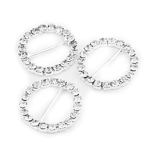 

2018 Real 10pcs /set High-grade Diamond Rhine Stone Buckle Diy Bow Hair Accessories Wedding Invitations Slide Ribbon Decoration